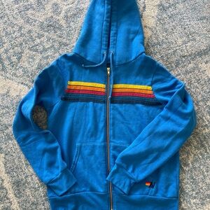 Aviator Nation Blue Hoodie with Multicolor Accents